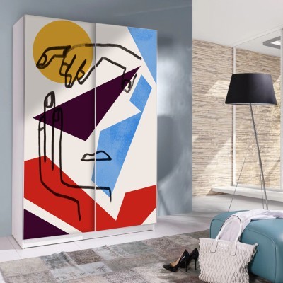 Διακόσμηση παιδικού δωματίου House Art - ΣΗΜΑΝΤΙΚΟ: Σε περίπτωση διαφοράς τιμής από το κατάστημα ισχύει παντα και μόνο η τιμή του καταστήματος Graphique with colors, Line Art, Αυτοκόλλητα ντουλάπας,